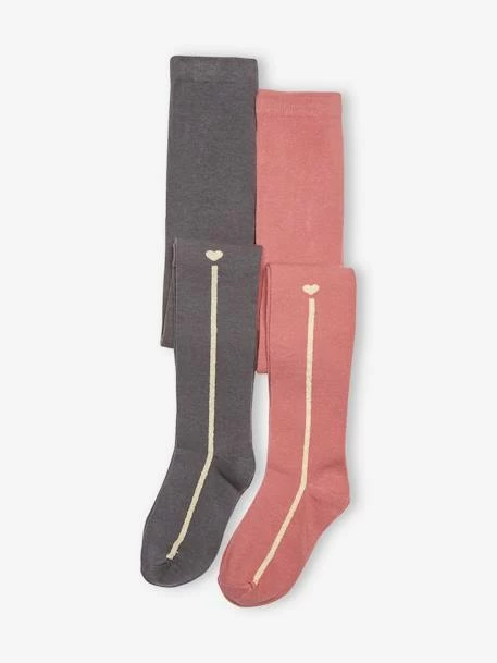 Lot De 2 Collants Bande Lurex Fille Lot Bordeaux - Vertbaudet 5 Lot De 2 Collants Bande Lurex Fille Lot Bordeaux - Vertbaudet – Image 5