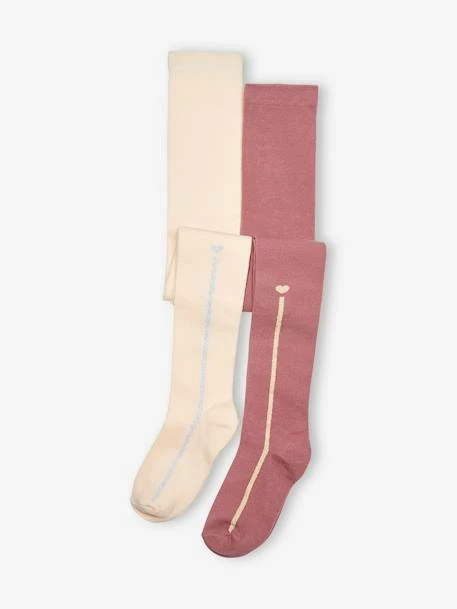 Lot De 2 Collants Bande Lurex Fille Lot Bordeaux - Vertbaudet 1 Lot De 2 Collants Bande Lurex Fille Lot Bordeaux - Vertbaudet