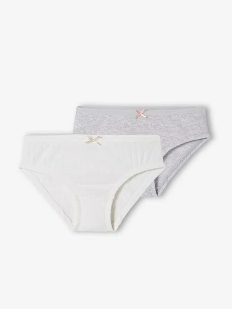 Lot De 2 Culottes En Maille Ajourée Fille Lot Ivoire - Vertbaudet 1 Lot De 2 Culottes En Maille Ajourée Fille Lot Ivoire - Vertbaudet