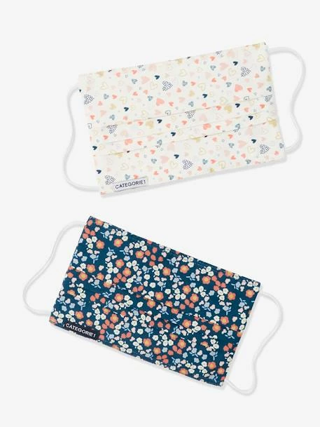 Lot De 2 Masques Lavables Imprimés Catégorie 1 Fille Bleu Canard Imprimé - Vertbaudet 1 Lot De 2 Masques Lavables Imprimés Catégorie 1 Fille Bleu Canard Imprimé - Vertbaudet