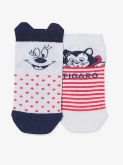 Lot De 2 Paires De Mi-chaussettes Disney Minnie Et Figaro® Blanc - Minnie