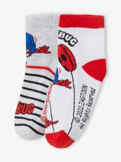 Lot De 2 Paires De Mi-chaussettes Miraculous® Blanc Et Gris - Miraculous 4 Lot De 2 Paires De Mi-chaussettes Miraculous® Blanc Et Gris - Miraculous -cyrillus boutique lot de 2 paires de mi chaussettes miraculous 1
