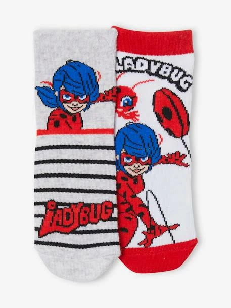 Lot De 2 Paires De Mi-chaussettes Miraculous® Blanc Et Gris - Miraculous 1 Lot De 2 Paires De Mi-chaussettes Miraculous® Blanc Et Gris - Miraculous