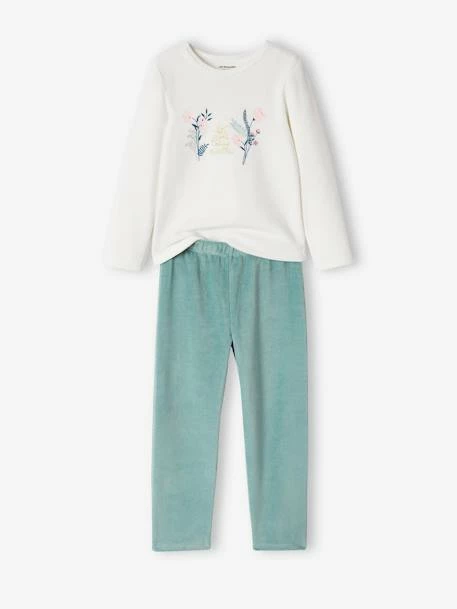 Lot De 2 Pyjamas Fille Fleuris En Velours Beige - Vertbaudet 4 Lot De 2 Pyjamas Fille Fleuris En Velours Beige - Vertbaudet – Image 4