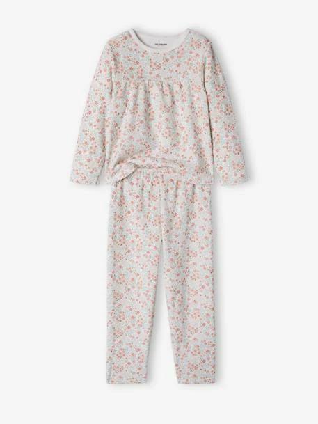 Lot De 2 Pyjamas Fille Fleuris En Velours Beige - Vertbaudet 5 Lot De 2 Pyjamas Fille Fleuris En Velours Beige - Vertbaudet – Image 5