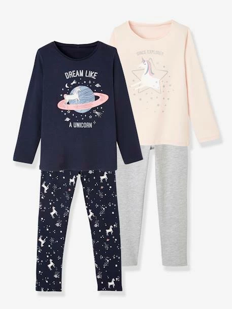 Lot De 2 Pyjamas Licorne Lot Rose - Vertbaudet 1 Lot De 2 Pyjamas Licorne Lot Rose - Vertbaudet