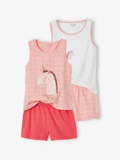 Lot De 2 Pyjashorts Fille Lot Rose - Vertbaudet