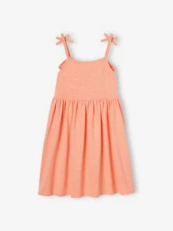 Alternative view of Lot De 2 Robes Basics à Bretelles Fille 1 Imprimée + 1 Unie Corail - Vertbaudet