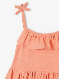 Lot De 2 Robes Basics à Bretelles Fille 1 Imprimée + 1 Unie Corail - Vertbaudet -cyrillus boutique lot de 2 robes basics a bretelles fille 1 imprimee 1 unie 3