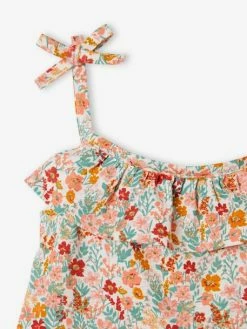 Lot De 2 Robes Basics à Bretelles Fille 1 Imprimée + 1 Unie Corail - Vertbaudet -cyrillus boutique lot de 2 robes basics a bretelles fille 1 imprimee 1 unie 4