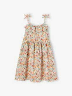 Lot De 2 Robes Basics à Bretelles Fille 1 Imprimée + 1 Unie Corail - Vertbaudet -cyrillus boutique lot de 2 robes basics a bretelles fille 1 imprimee 1 unie 5