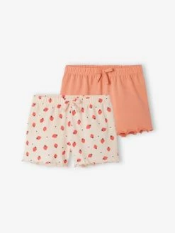 Lot De 2 Shorts De Pyjama Fille Rose - Vertbaudet