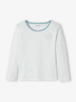 Alternative view of Lot De 2 T-shirts Coeurs Manches Longues Fille Lot Ivoire - Vertbaudet