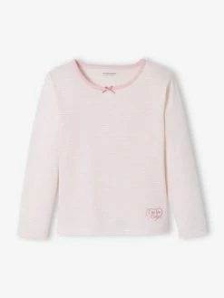 Lot De 2 T-shirts Coeurs Manches Longues Fille Lot Ivoire - Vertbaudet -cyrillus boutique lot de 2 t shirts coeurs manches longues fille 2