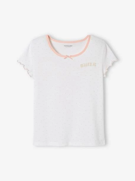 Lot De 2 T-shirts Manches Courtes Volantées Fille Lot Ivoire - Vertbaudet 2 Lot De 2 T-shirts Manches Courtes Volantées Fille Lot Ivoire - Vertbaudet – Image 2