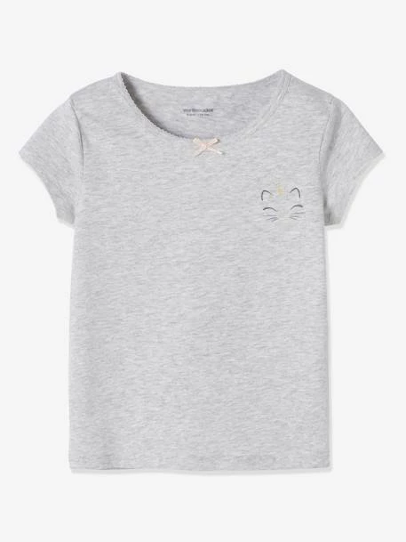 Lot De 2 Tee-shirts Fille Manches Courtes "chat" Ivoire Imprimé - Vertbaudet 2 Lot De 2 Tee-shirts Fille Manches Courtes "chat" Ivoire Imprimé - Vertbaudet – Image 2