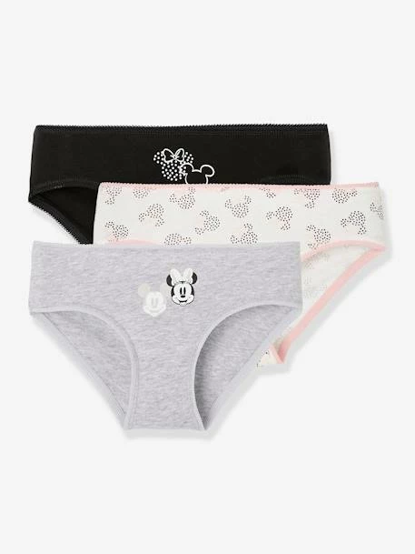 Lot De 3 Culottes Disney Minnie® Gris/blanc Aop - Minnie 1 Lot De 3 Culottes Disney Minnie® Gris/blanc Aop - Minnie