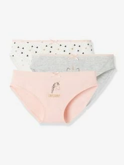 Lot De 3 Culottes Fille Chats Et Licorne Rose Poudré - Vertbaudet