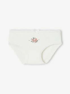 Alternative view of Lot De 3 Culottes Fille En Maille Côtelée écru - Vertbaudet