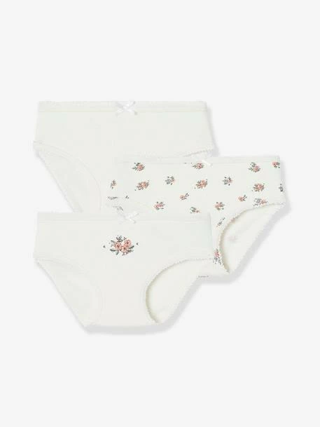 Lot De 3 Culottes Fille En Maille Côtelée écru - Vertbaudet 1 Lot De 3 Culottes Fille En Maille Côtelée écru - Vertbaudet