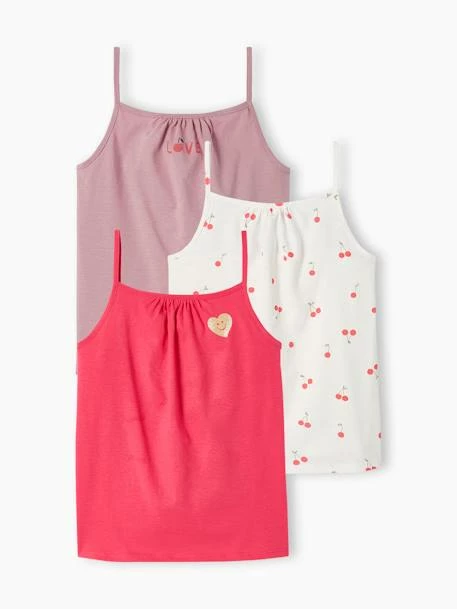 Lot De 3 Débardeurs Basics à Fines Bretelles Fille Framboise - Vertbaudet 1 Lot De 3 Débardeurs Basics à Fines Bretelles Fille Framboise - Vertbaudet