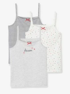 Lot De 3 Débardeurs Fille BASICS Lot Ivoire - Vertbaudet