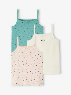 Lot De 3 Débardeurs Imprimés Fille Lot Rose - Vertbaudet