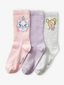 Lot De 3 Paires De Chaussettes Disney® Violet, Rose Et Gris Chiné - Disney