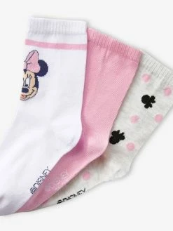 Lot De 3 Paires De Chaussettes Disney® Minnie Rose, Blanc, Gris Chiné - Minnie -cyrillus boutique lot de 3 paires de chaussettes disney minnie 2