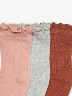 Alternative view of Lot De 3 Paires De Chaussettes Fille En Maille Ajourée Lot Rose - Vertbaudet