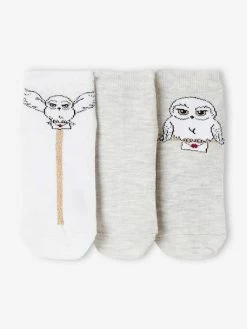 Lot De 3 Paires De Mi-chaussettes Fille Harry Potter® Gris Clair Chine - Harry Potter