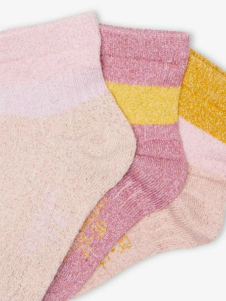 Lot De 3 Paires De Mi-chaussettes Filles En Maille Côtelée Vieux Rose - Vertbaudet 2 Lot De 3 Paires De Mi-chaussettes Filles En Maille Côtelée Vieux Rose - Vertbaudet – Image 2