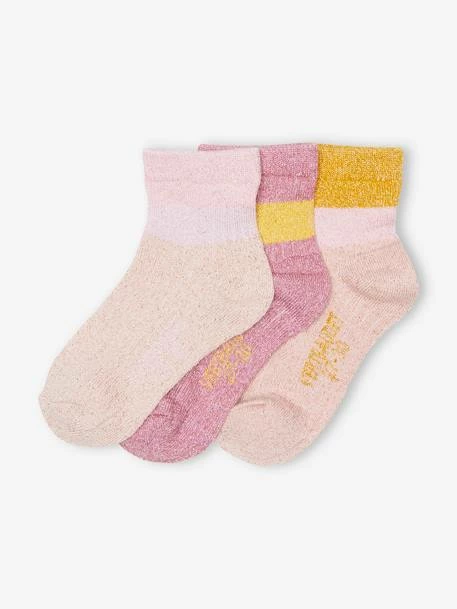 Lot De 3 Paires De Mi-chaussettes Filles En Maille Côtelée Vieux Rose - Vertbaudet 1 Lot De 3 Paires De Mi-chaussettes Filles En Maille Côtelée Vieux Rose - Vertbaudet