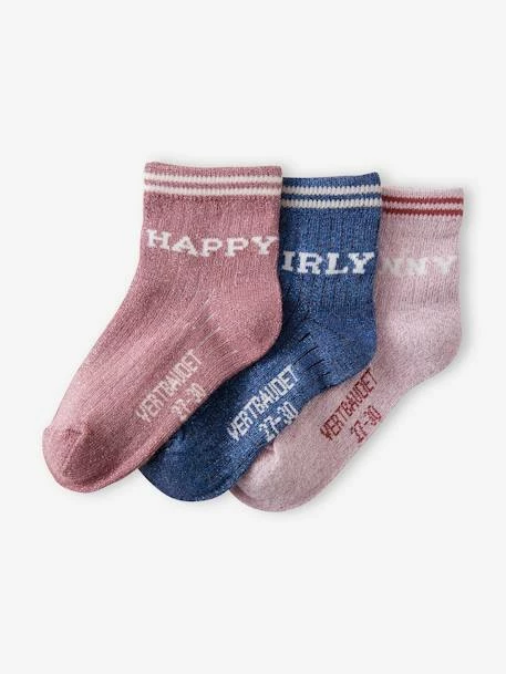 Lot De 3 Paires De Mi-chaussettes Happy Lot Rose Clair - Vertbaudet 1 Lot De 3 Paires De Mi-chaussettes Happy Lot Rose Clair - Vertbaudet