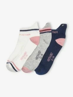 Lot De 3 Paires De Mi-chaussettes Sport Fille Lot Ivoire - Vertbaudet