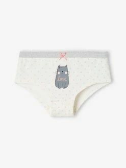 Alternative view of Lot De 3 Shorties Fille Chats Gris Chiné - Vertbaudet