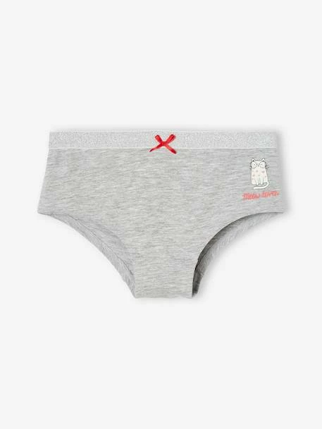 Lot De 3 Shorties Fille Chats Gris Chiné - Vertbaudet 3 Lot De 3 Shorties Fille Chats Gris Chiné - Vertbaudet – Image 3