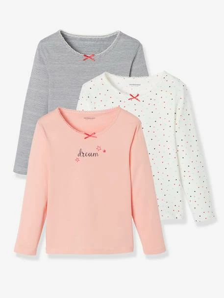 Lot De 3 T-shirts Fille Manches Longues Dream BASICS Lot Ivoire - Vertbaudet 1 Lot De 3 T-shirts Fille Manches Longues Dream BASICS Lot Ivoire - Vertbaudet