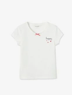 Alternative view of Lot De 3 T-shirts Manches Courtes Fille Dream BASICS Lot Ivoire - Vertbaudet