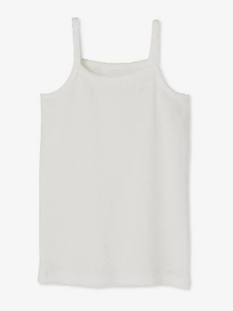 Lot De 4 Débardeurs Fille BASICS Blanc - Vertbaudet 3 Lot De 4 Débardeurs Fille BASICS Blanc - Vertbaudet – Image 3