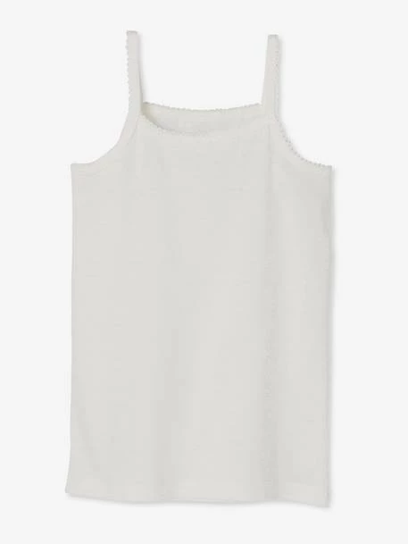 Lot De 4 Débardeurs Fille BASICS Blanc - Vertbaudet 4 Lot De 4 Débardeurs Fille BASICS Blanc - Vertbaudet – Image 4