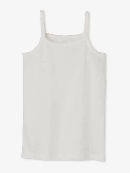Lot De 4 Débardeurs Fille BASICS Blanc - Vertbaudet 5 Lot De 4 Débardeurs Fille BASICS Blanc - Vertbaudet – Image 5