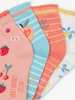 Alternative view of Lot De 4 Paires De Mi-chaussettes Fruitées Corail - Vertbaudet