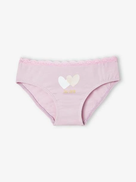 Lot De 5 Culottes "coeurs" Fille Lilas - Vertbaudet 2 Lot De 5 Culottes "coeurs" Fille Lilas - Vertbaudet – Image 2