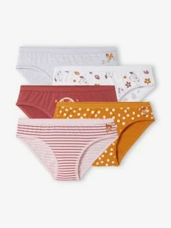 Lot De 5 Culottes Disney® Bambi Lot Gris, Bordeaux, Camel, Ros - Disney
