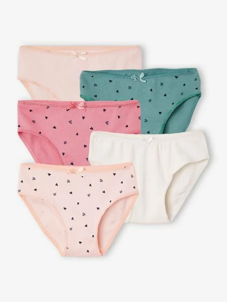 Lot De 5 Culottes Fille En Maille Côtelée Lot Rose - Vertbaudet 1 Lot De 5 Culottes Fille En Maille Côtelée Lot Rose - Vertbaudet