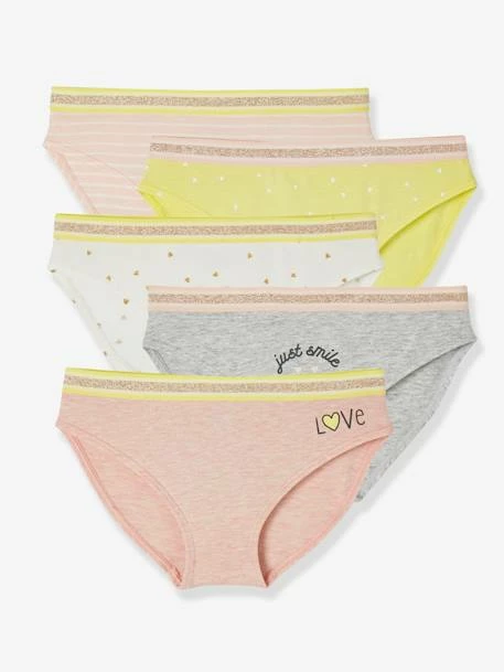 Lot De 5 Culottes Fille Eau De Rose Rayé - Vertbaudet 1 Lot De 5 Culottes Fille Eau De Rose Rayé - Vertbaudet