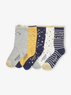 Alternative view of Lot De 5 Paires De Chaussettes Chat Fille Lot Marine - Vertbaudet