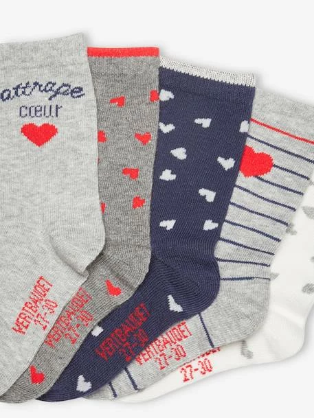 Lot De 5 Paires De Chaussettes Coeurs Fille BASICS Lot Bois De Rose Imprimé - Vertbaudet 2 Lot De 5 Paires De Chaussettes Coeurs Fille BASICS Lot Bois De Rose Imprimé - Vertbaudet – Image 2