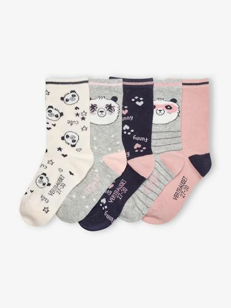 Lot De 5 Paires De Chaussettes Panda Fille Lot Mauve - Vertbaudet 1 Lot De 5 Paires De Chaussettes Panda Fille Lot Mauve - Vertbaudet